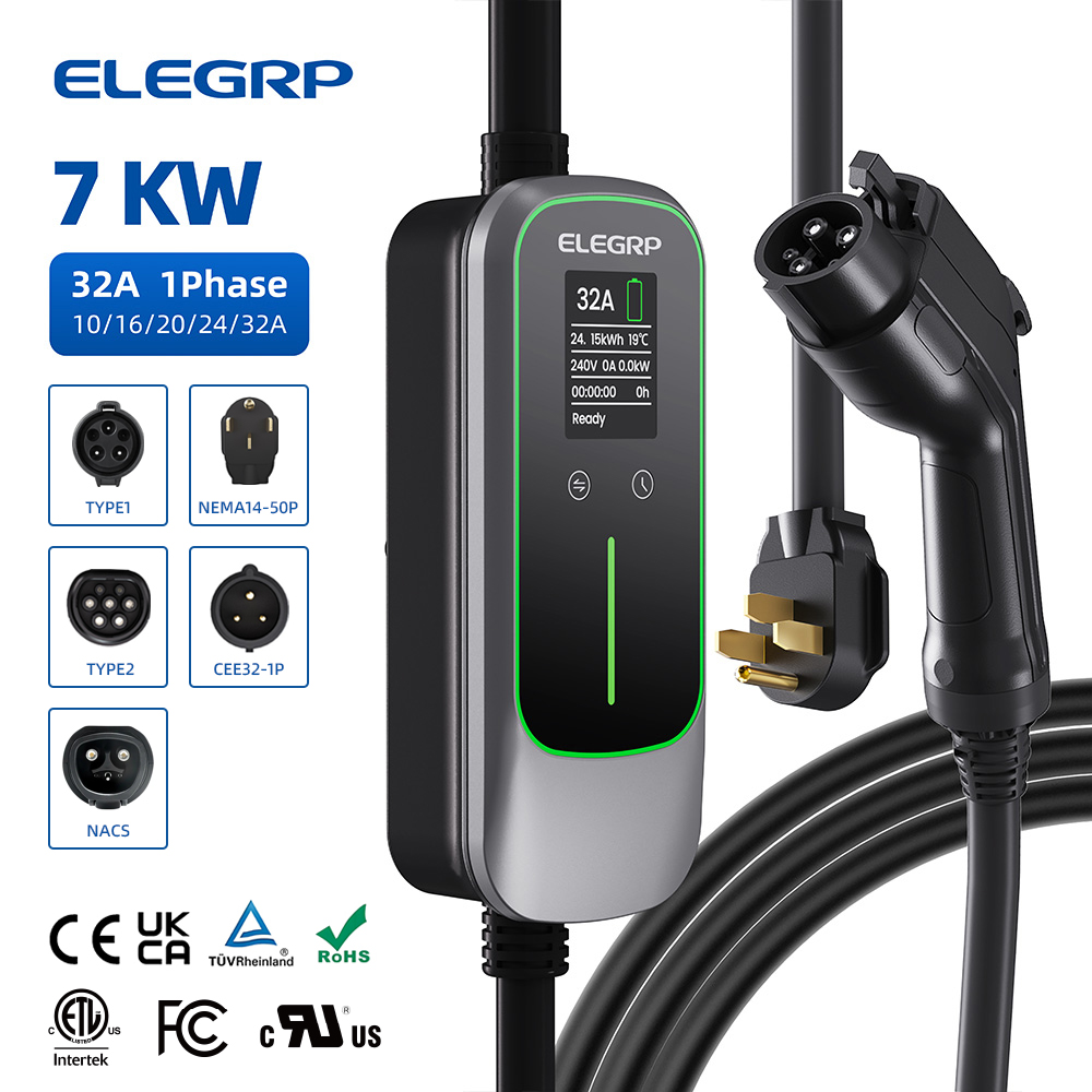 Home Ev Charger - ELEGRP 32 Amp Portable Electric Vehicle
