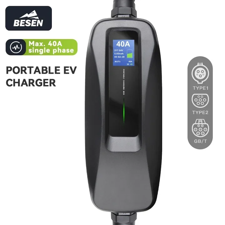 Portable Ev Charger - BESEN 8.8kW Portable Type 1 EV