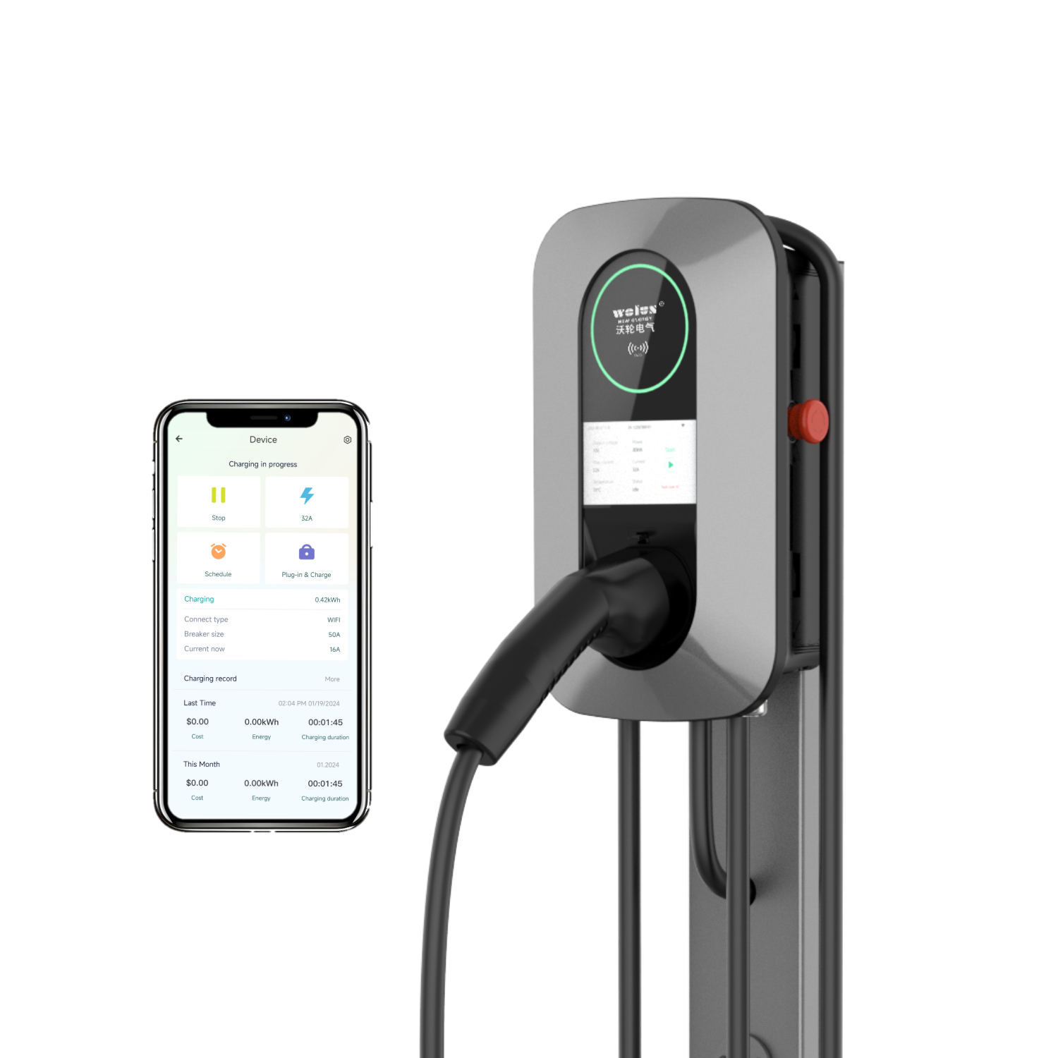 Home Ev Charger - 22kW AC Home Charging Pile Ev