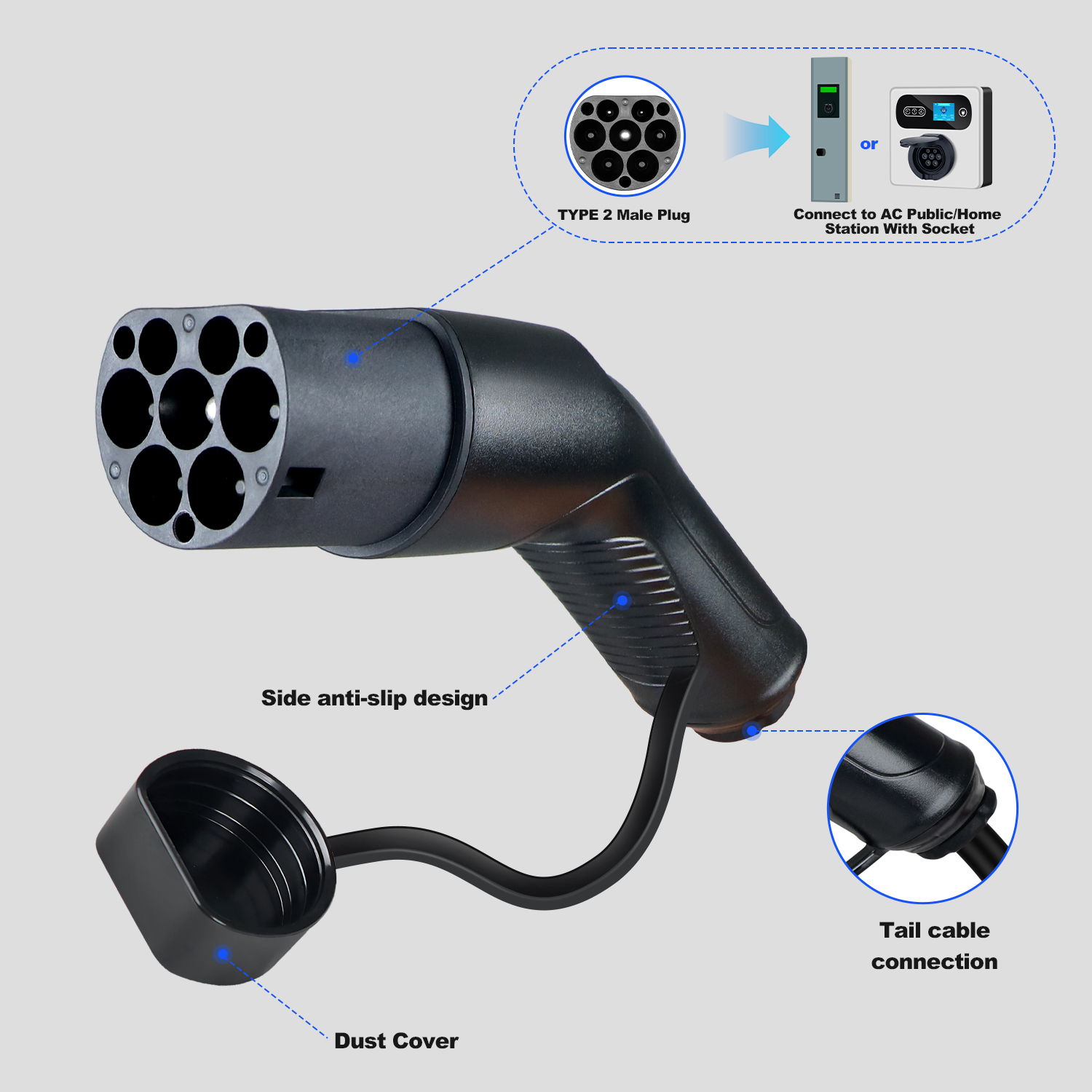 Kolanky Type2 EVS Male EV Char - Ev Charging Cable review and price